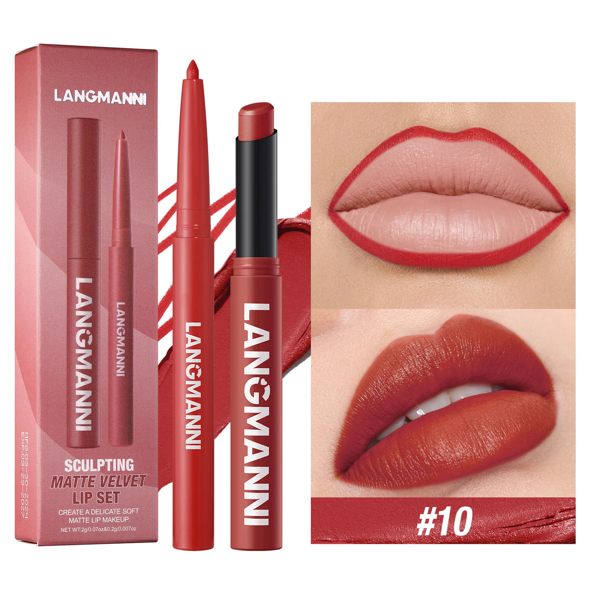 Crayon à lèvres 2-en-1 avec rouge à lèvres